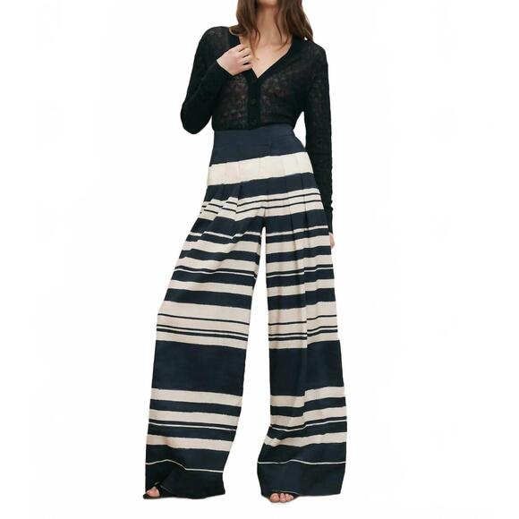 VERONICA BEARD Pants - NEW VERONICA BEARD heron crossover waistband pants in navy dove white